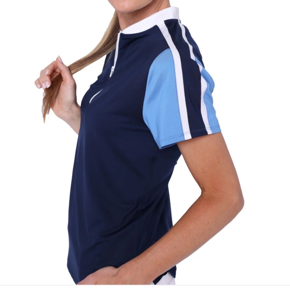 NWT Belyn Key Venus Short Sleeve Golf Polo Navy Small Tennis Activewear‎ Sports